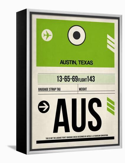 AUS Austin Luggage Tag 1-NaxArt-Framed Stretched Canvas