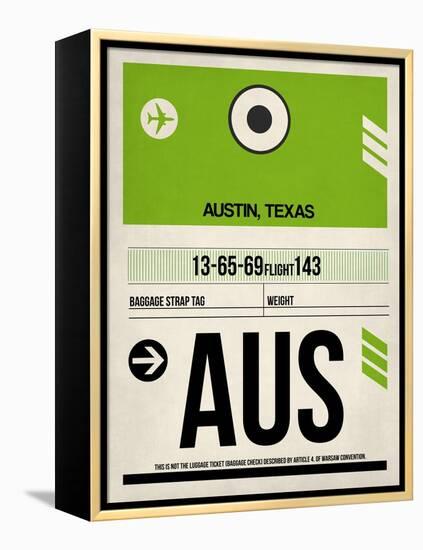 AUS Austin Luggage Tag 1-NaxArt-Framed Stretched Canvas