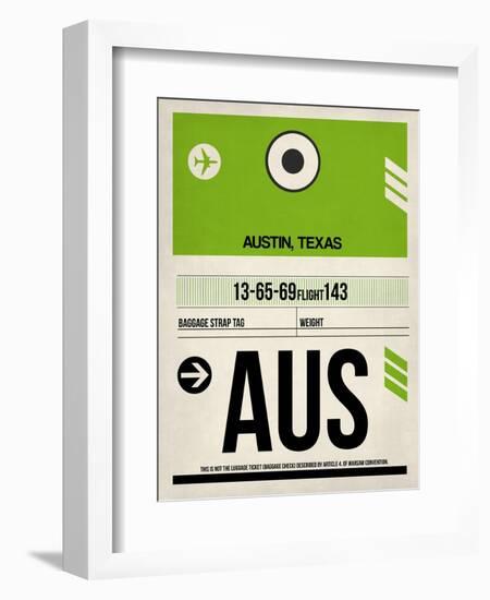 AUS Austin Luggage Tag 1-NaxArt-Framed Art Print