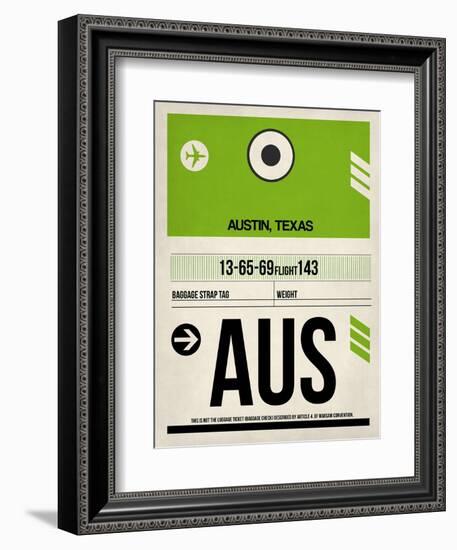 AUS Austin Luggage Tag 1-NaxArt-Framed Art Print