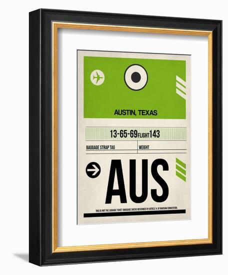 AUS Austin Luggage Tag 1-NaxArt-Framed Art Print