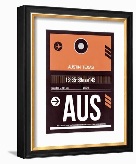 AUS Austin Luggage Tag 2-NaxArt-Framed Premium Giclee Print