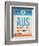 AUS Austin Luggage Tag I-NaxArt-Framed Art Print