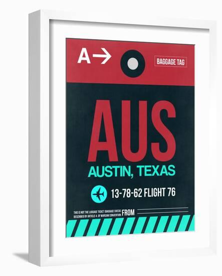 AUS Austin Luggage Tag II-NaxArt-Framed Art Print