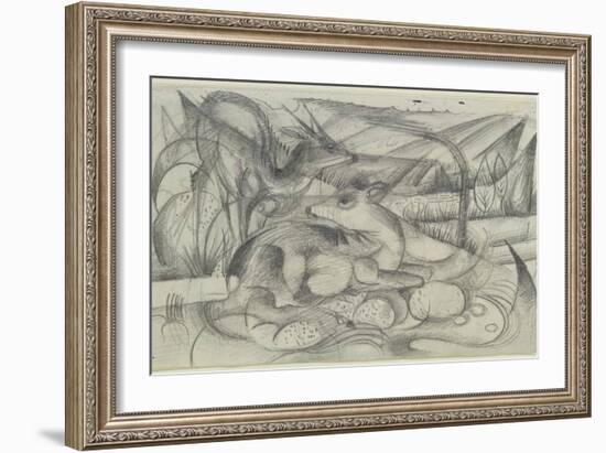 Aus Dem Skizzenbuch Von Der Front: Rehe, 1915-Franz Marc-Framed Giclee Print