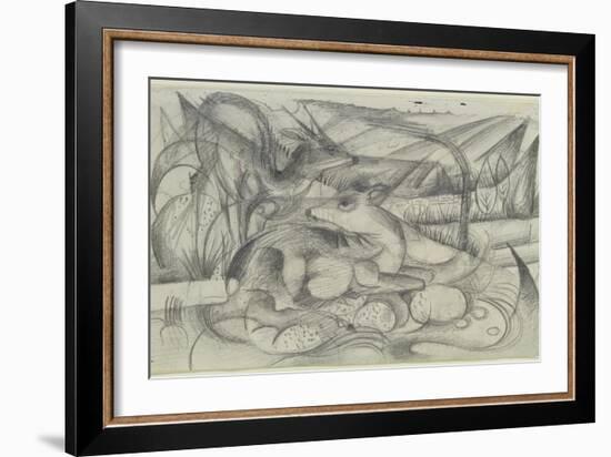 Aus Dem Skizzenbuch Von Der Front: Rehe, 1915-Franz Marc-Framed Giclee Print