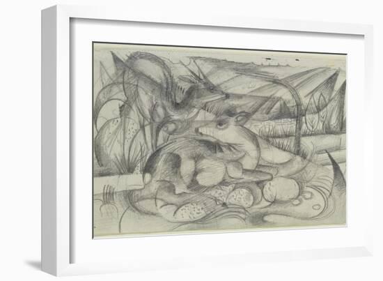 Aus Dem Skizzenbuch Von Der Front: Rehe, 1915-Franz Marc-Framed Giclee Print