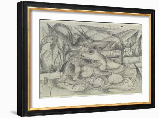 Aus Dem Skizzenbuch Von Der Front: Rehe, 1915-Franz Marc-Framed Giclee Print