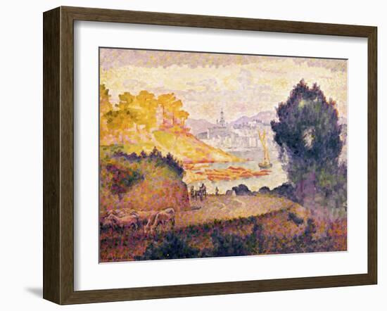 Aussicht auf Menton. Vue de Menton. 1899-1900-Henri Edmond Cross-Framed Giclee Print