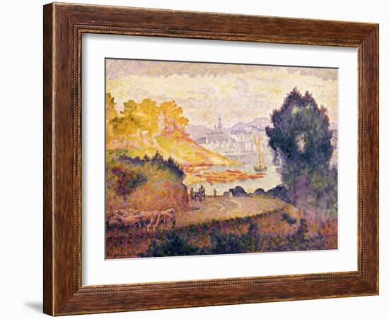 Aussicht auf Menton. Vue de Menton. 1899-1900-Henri Edmond Cross-Framed Giclee Print