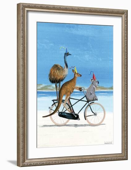 Aussie Beach Bike Poster-Martin van der Linden-Framed Art Print