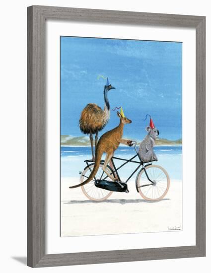 Aussie Beach Bike Poster-Martin van der Linden-Framed Art Print