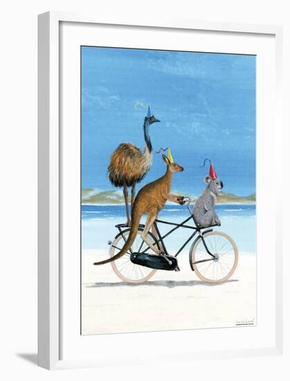 Aussie Beach Bike Poster-Martin van der Linden-Framed Art Print