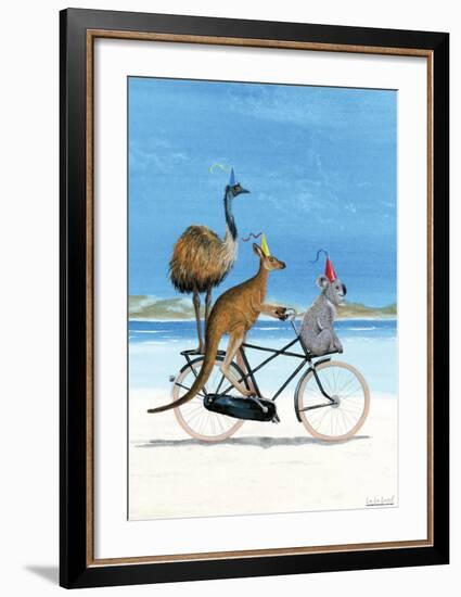 Aussie Beach Bike Poster-Martin van der Linden-Framed Art Print