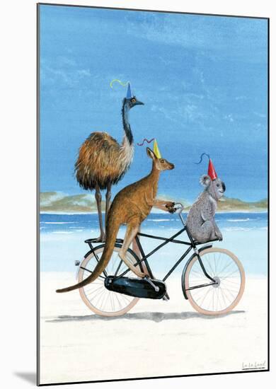 Aussie Beach Bike Poster-Martin van der Linden-Mounted Art Print