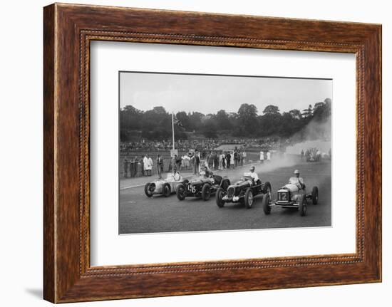 Austin 7 of WD Castello, Alta of Eric Winterbottom and MG K3 racing at Crystal Palace, London, 1939-Bill Brunell-Framed Photographic Print