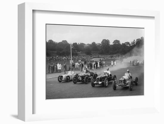 Austin 7 of WD Castello, Alta of Eric Winterbottom and MG K3 racing at Crystal Palace, London, 1939-Bill Brunell-Framed Photographic Print