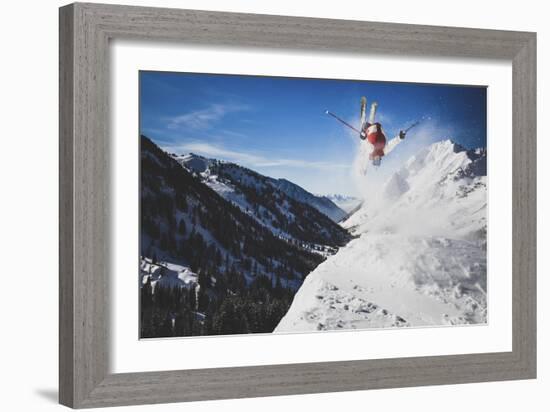 Austin Birrer Gets Loose At Alta, Utah With A Back Flip-Louis Arevalo-Framed Photographic Print