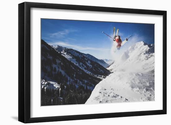 Austin Birrer Gets Loose At Alta, Utah With A Back Flip-Louis Arevalo-Framed Photographic Print