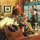 The Lost Hour - Saturday Evening Post "Men at the Top", March 19, 1955 pg.20-Austin Briggs-Framed Giclee Print