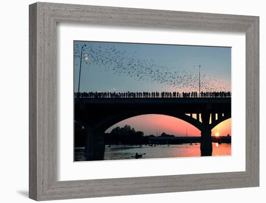 Austin Congress Aveue Bridge-null-Framed Art Print