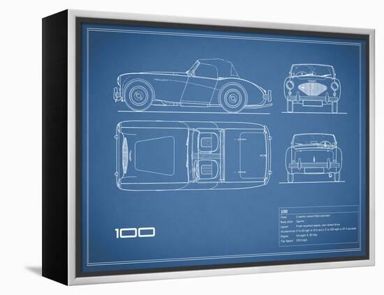 Austin-Healey 100-Blue-Mark Rogan-Framed Stretched Canvas