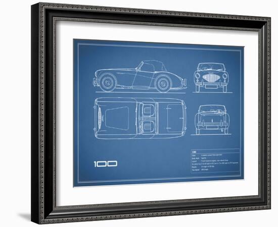 Austin-Healey 100-Blue-Mark Rogan-Framed Art Print