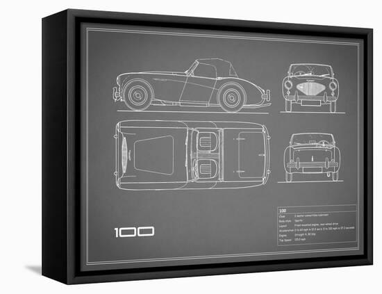 Austin-Healey 100-Grey-Mark Rogan-Framed Stretched Canvas