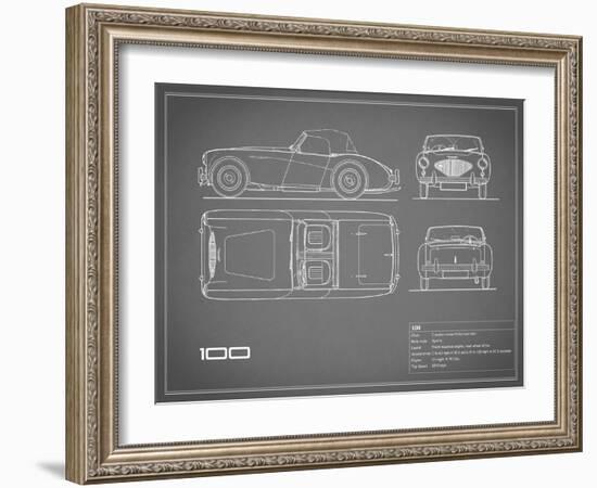 Austin-Healey 100-Grey-Mark Rogan-Framed Art Print