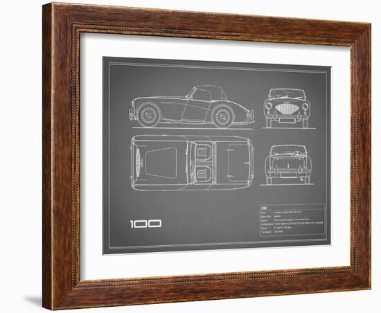 Austin-Healey 100-Grey-Mark Rogan-Framed Art Print