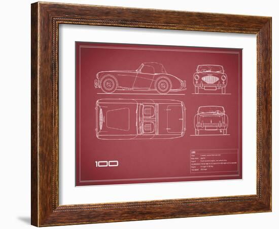 Austin-Healey 100-Maroon-Mark Rogan-Framed Art Print