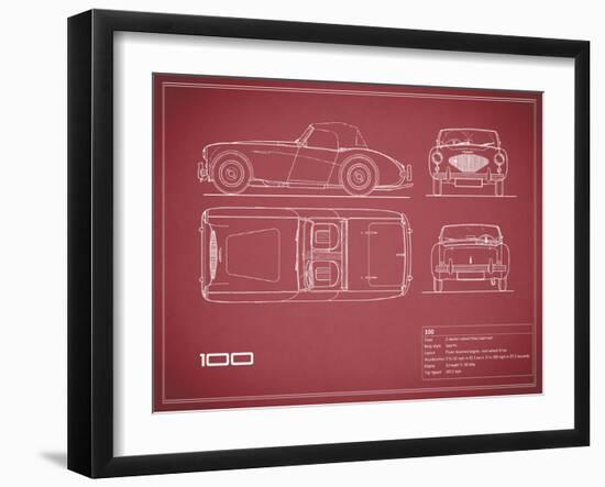 Austin-Healey 100-Maroon-Mark Rogan-Framed Art Print