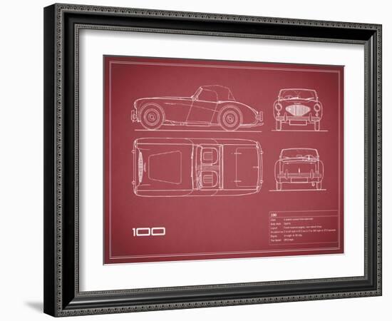 Austin-Healey 100-Maroon-Mark Rogan-Framed Art Print