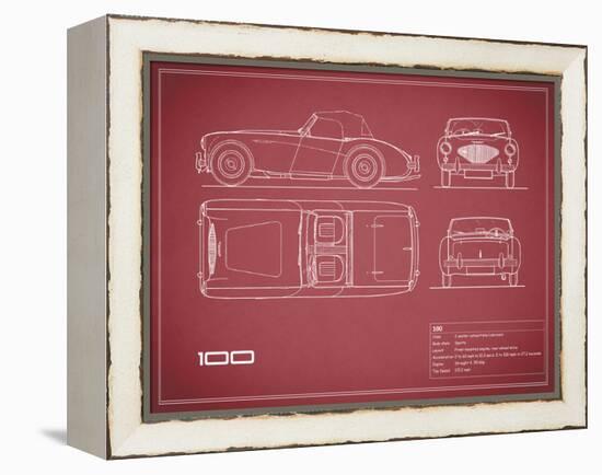 Austin-Healey 100-Maroon-Mark Rogan-Framed Stretched Canvas