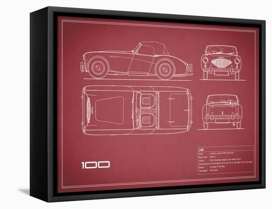 Austin-Healey 100-Maroon-Mark Rogan-Framed Stretched Canvas