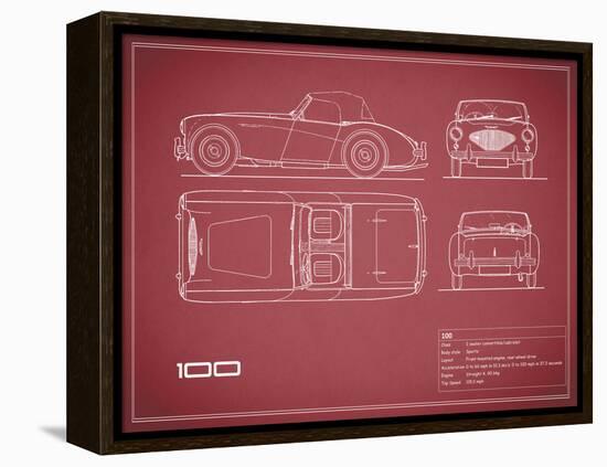 Austin-Healey 100-Maroon-Mark Rogan-Framed Stretched Canvas
