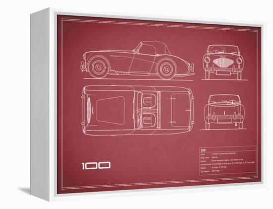 Austin-Healey 100-Maroon-Mark Rogan-Framed Stretched Canvas