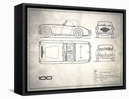 Austin-Healey 100 White-Mark Rogan-Framed Stretched Canvas