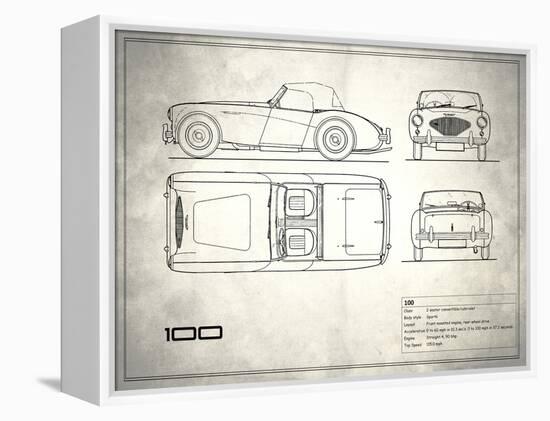 Austin-Healey 100 White-Mark Rogan-Framed Stretched Canvas