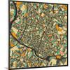 Austin Map-Jazzberry Blue-Mounted Art Print