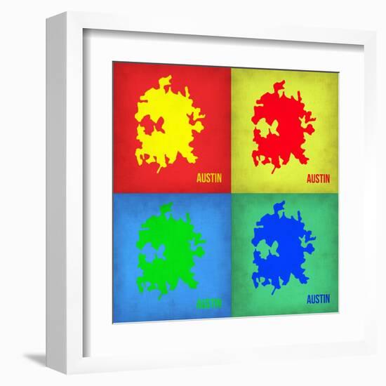 Austin Pop Art Map 1-NaxArt-Framed Art Print