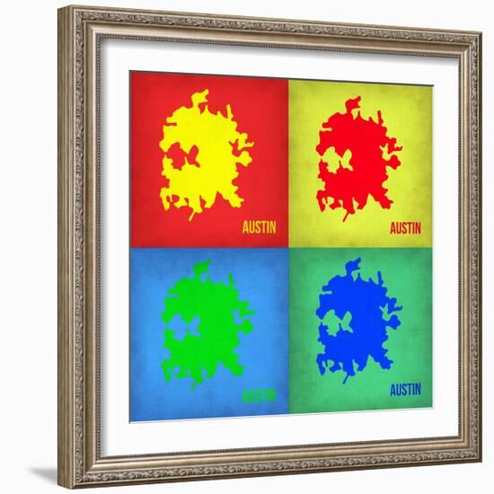 Austin Pop Art Map 1-NaxArt-Framed Art Print