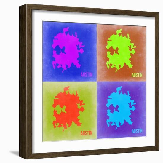 Austin Pop Art Map 2-NaxArt-Framed Art Print