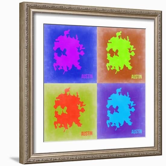 Austin Pop Art Map 2-NaxArt-Framed Premium Giclee Print