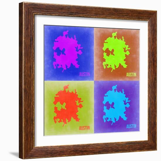 Austin Pop Art Map 2-NaxArt-Framed Premium Giclee Print