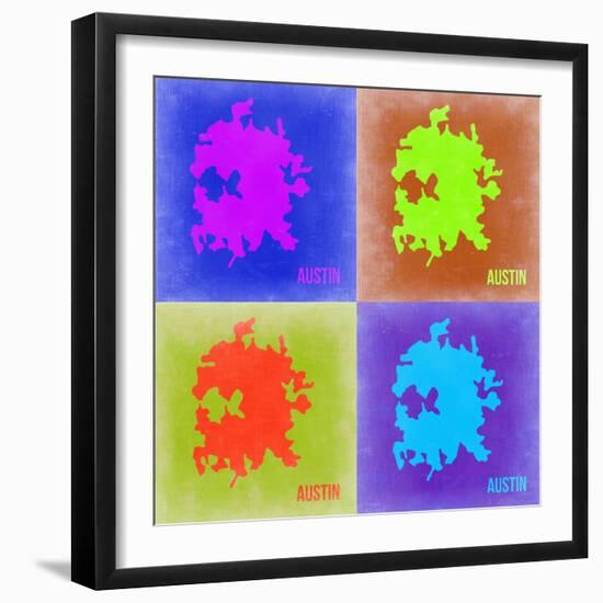 Austin Pop Art Map 2-NaxArt-Framed Premium Giclee Print