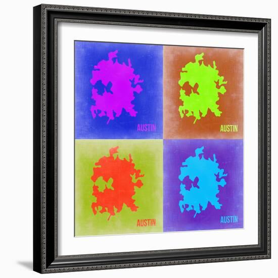 Austin Pop Art Map 2-NaxArt-Framed Premium Giclee Print