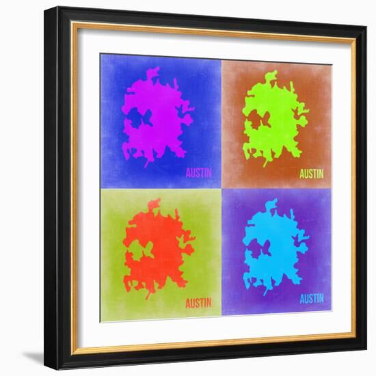 Austin Pop Art Map 2-NaxArt-Framed Premium Giclee Print