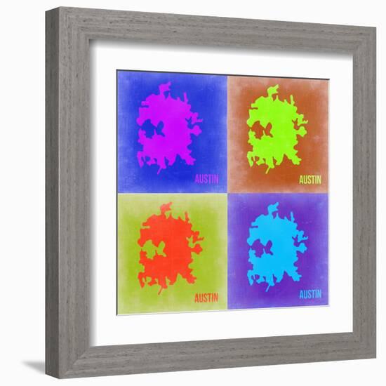 Austin Pop Art Map 2-NaxArt-Framed Art Print