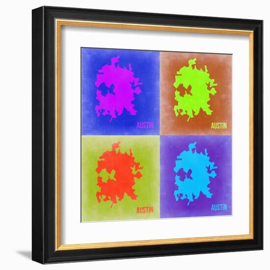 Austin Pop Art Map 2-NaxArt-Framed Art Print